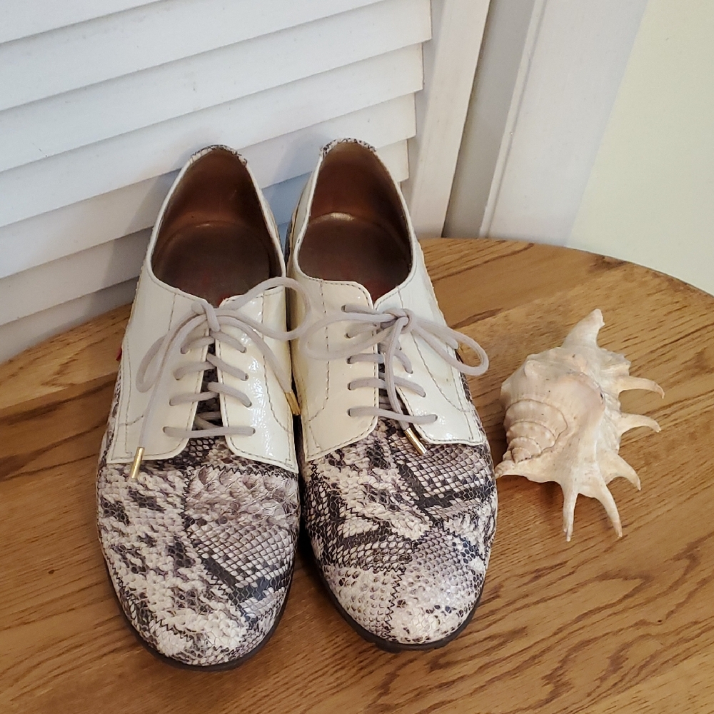 Marc Joseph New York Leather Snake Print Golf Shoes, Size 7.5